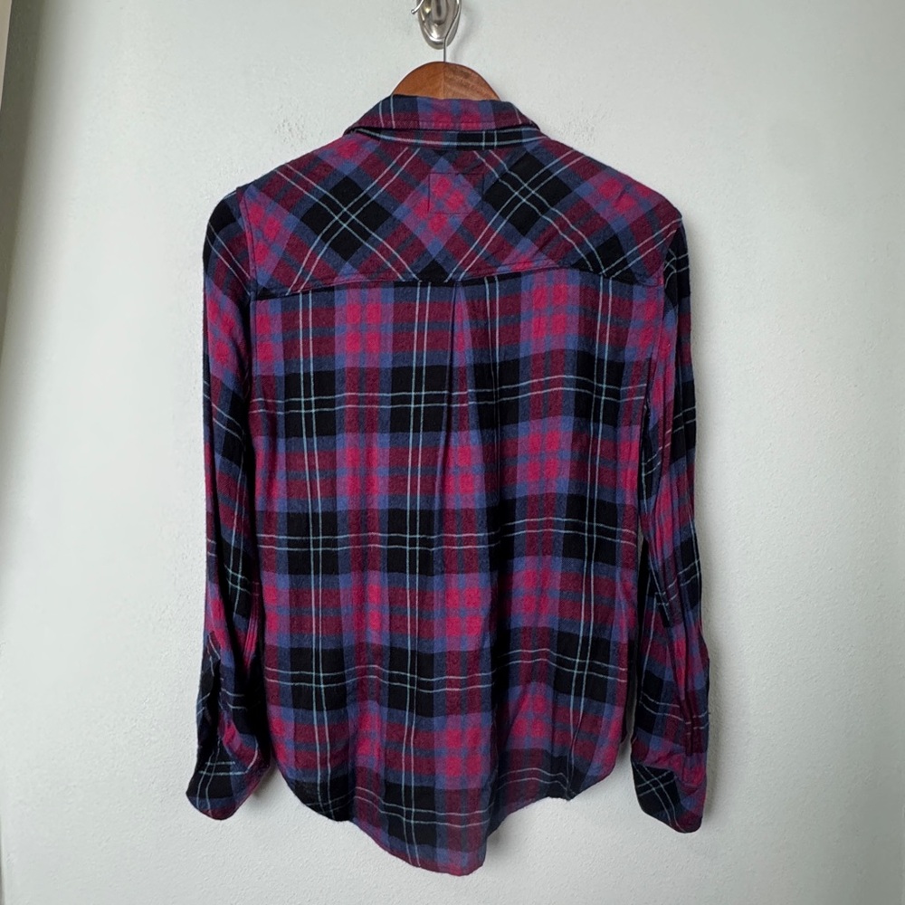 Rails Hunter Flannel Feel Button Front Shirt Midnight Ultramarine Berry Small - Picture 6 of 14
